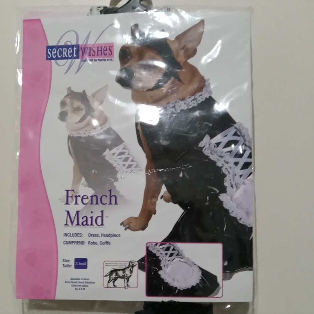Secret Wishes French Maid Dog  Costume Size Xs